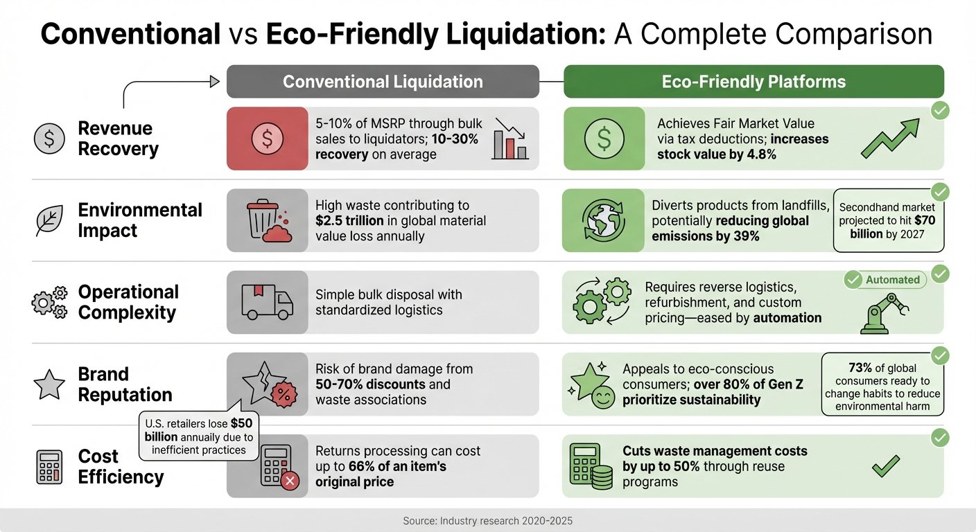 Conventional vs Eco-Friendly Liquidation: Revenue, Impact & Cost Comparison