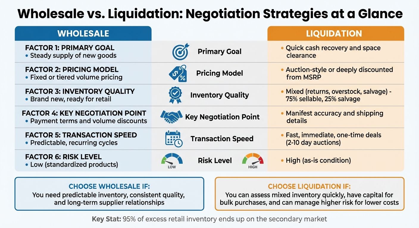 Wholesale vs Liquidation Negotiation Strategies Comparison