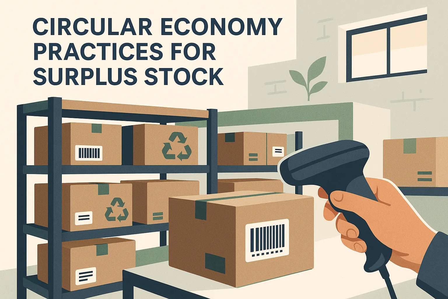 Circular economy practices: abstract illustration showing interconnected loops and repurposed materials, symbolizing sustainability for Forthsuite