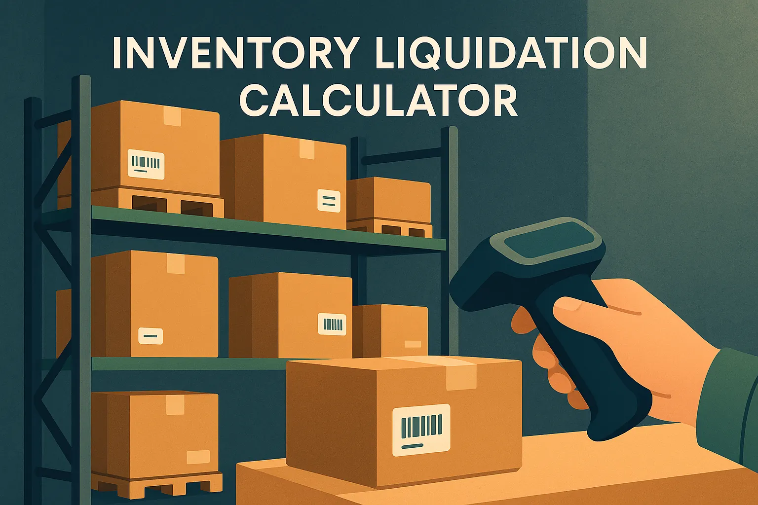 Forthclear inventory liquidation calculator, abstract illustration of data analysis and strategic financial planning