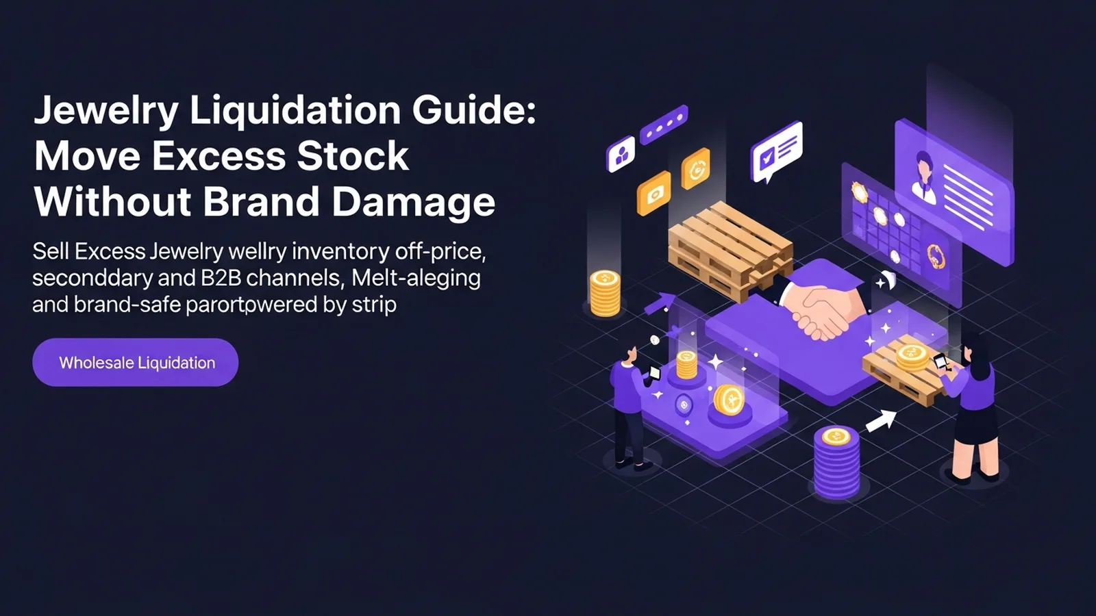 Elegant jewelry pieces arranged on violet-accented abstract background suggesting market flow and strategic inventory movement