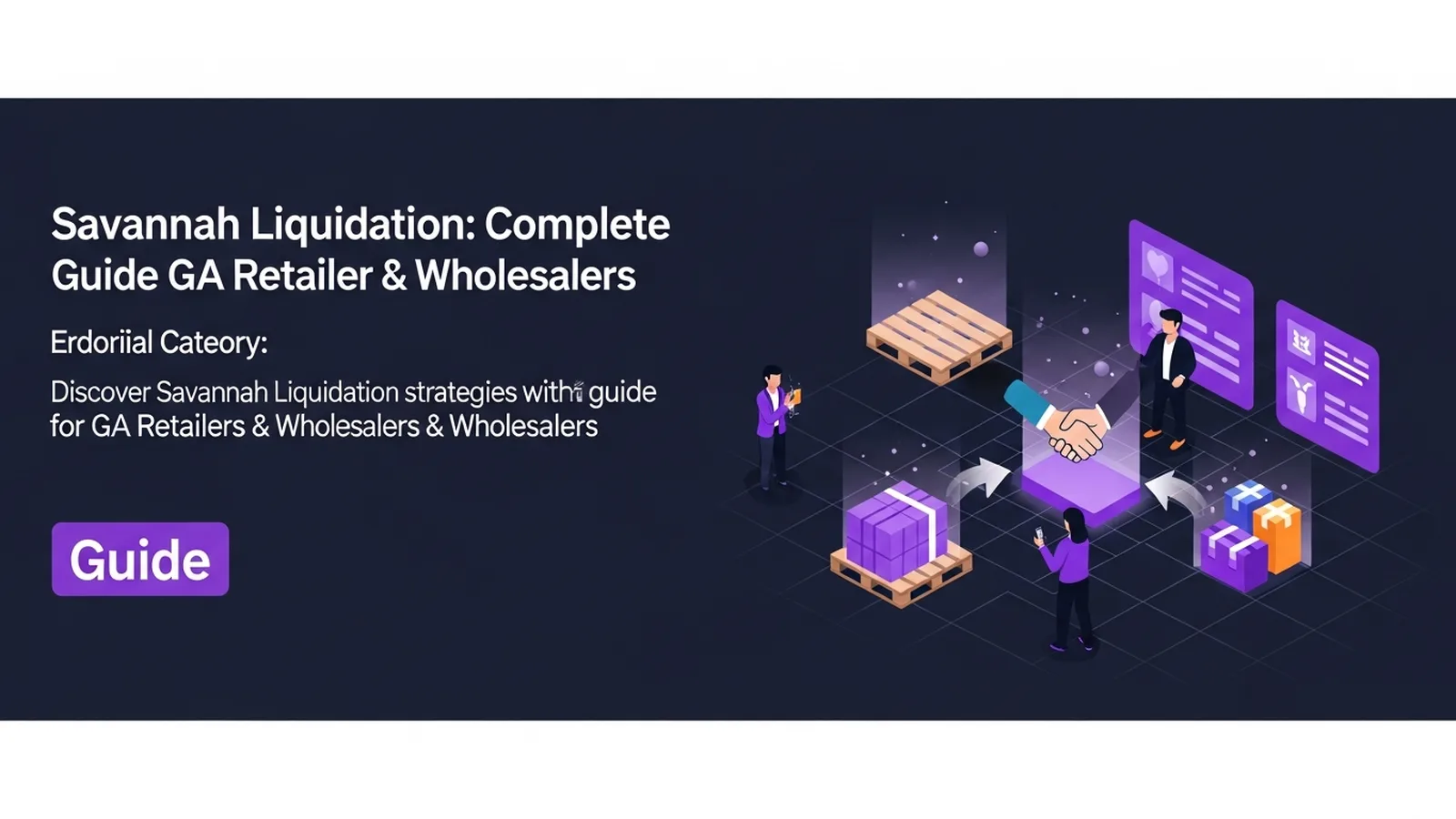Savannah warehouse interior with stacked inventory pallets connected by glowing violet digital network lines