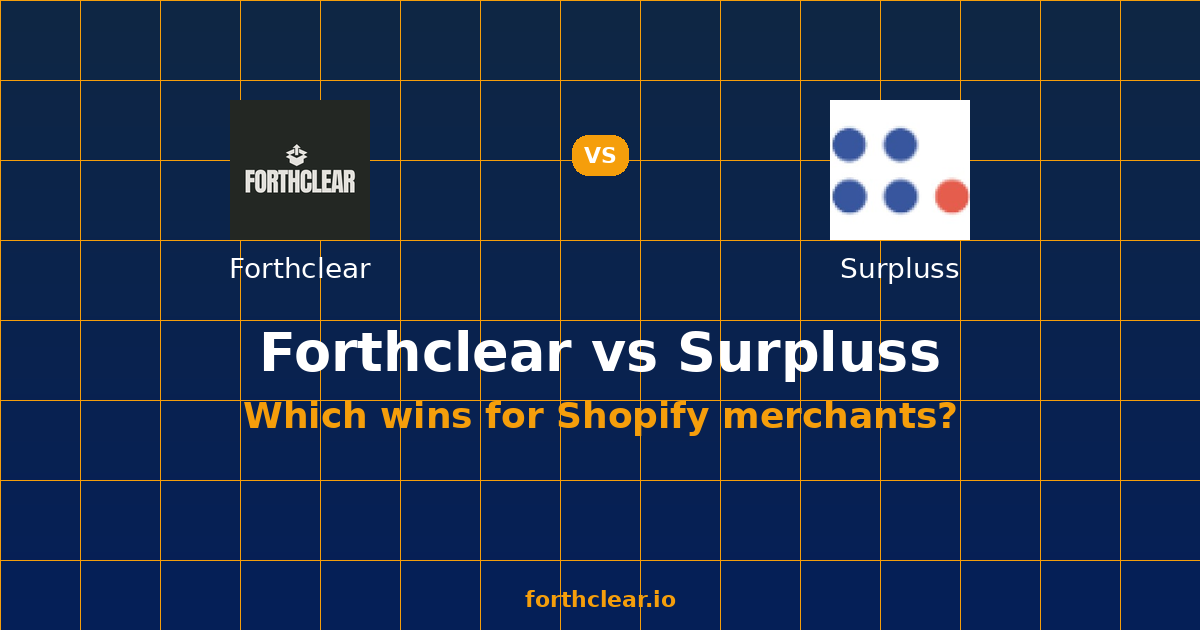 Surpluss Alternative for Shopify Surplus: Forthclear (2026) — comparison card showing both products